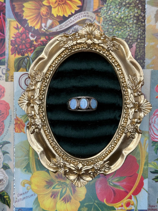 Sterling Silver Three Stone Ring Size 10