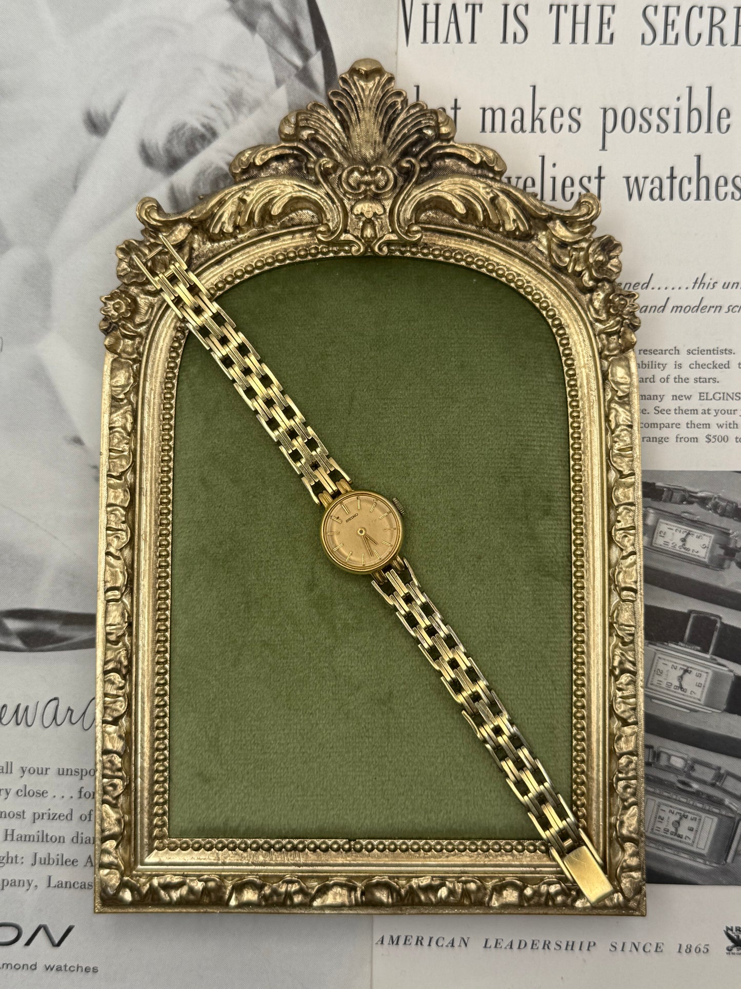 Working Vintage Gold Tone Wind Up Seiko Watch