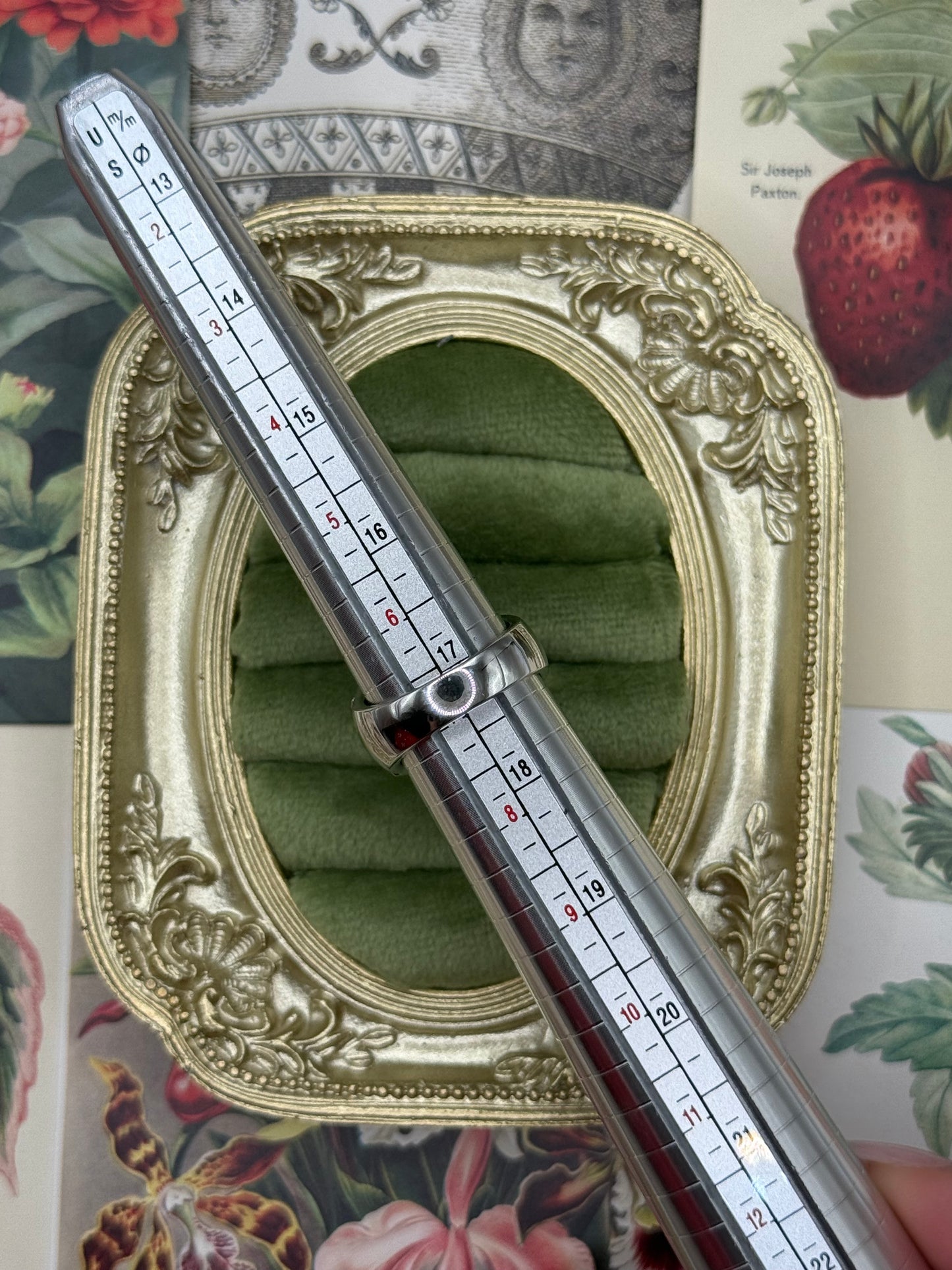 Vintage Silver Tone Old Stock Abalone Ring Size 7