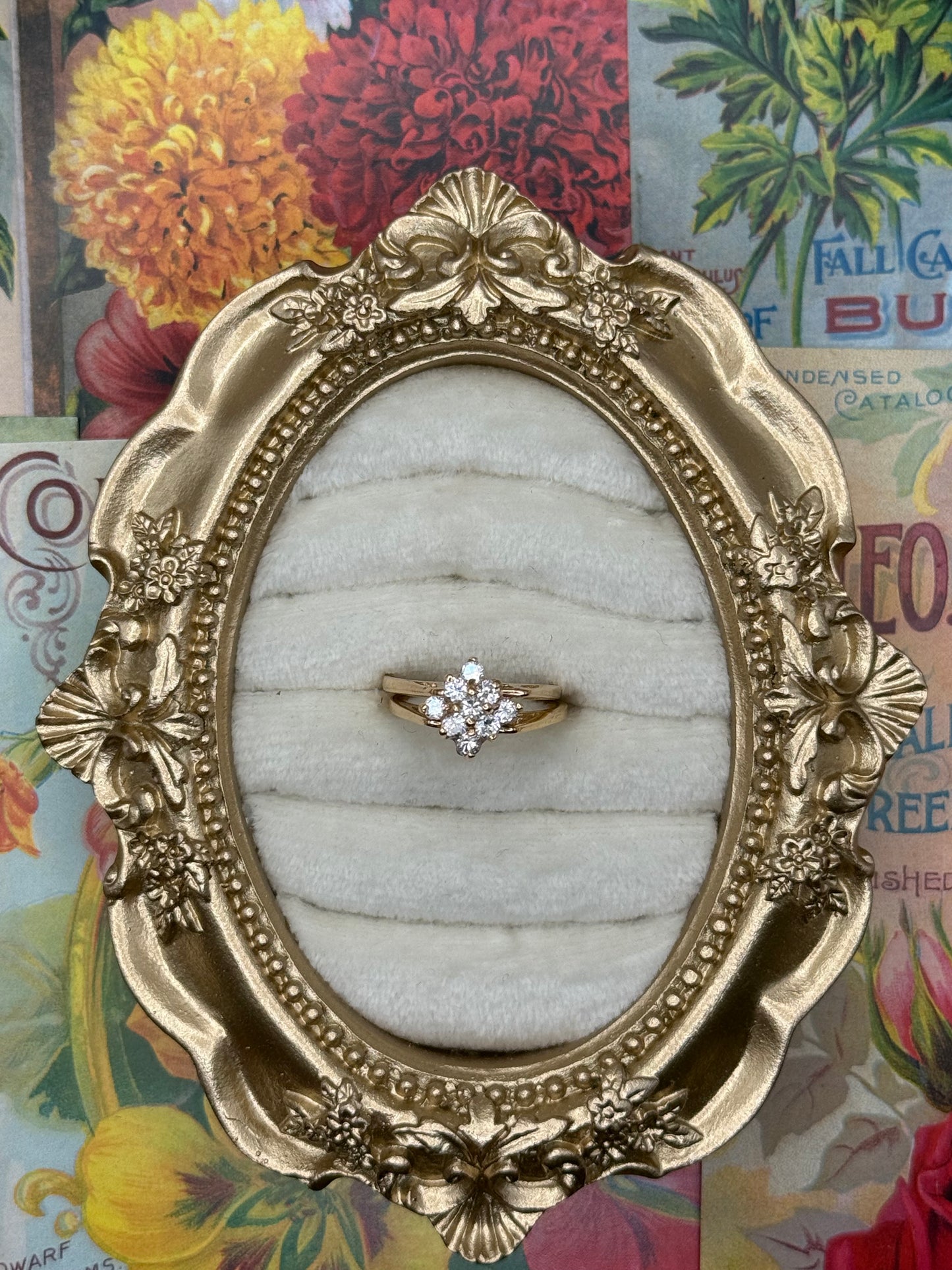Vintage Gold Tone Reversible Flip Ring Size 6.75