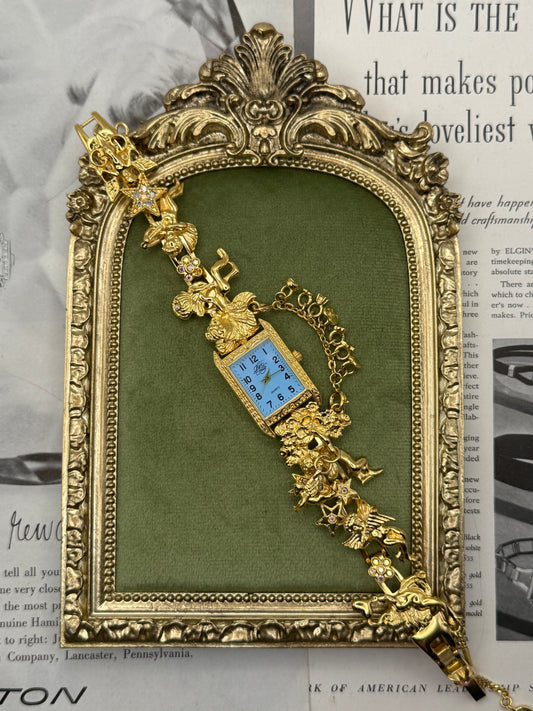 Working Vintage Gold Tone Kirks Folly Watch