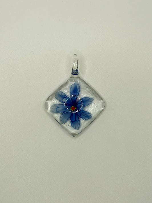 brown glass floral pendant