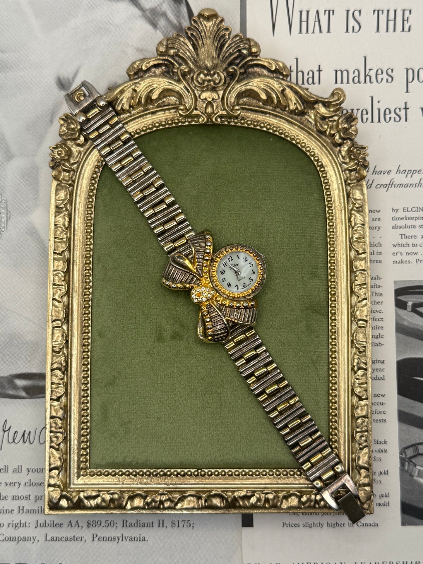 Working Vintage Two Tone Bow Watch