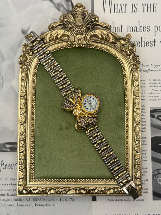 Working Vintage Two Tone Bow Watch