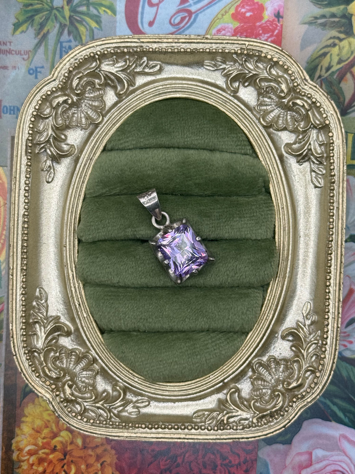 Sterling Silver Purple Mexico Pendant