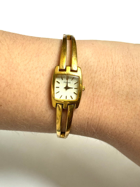 working gold tone pulsar by seiko watch