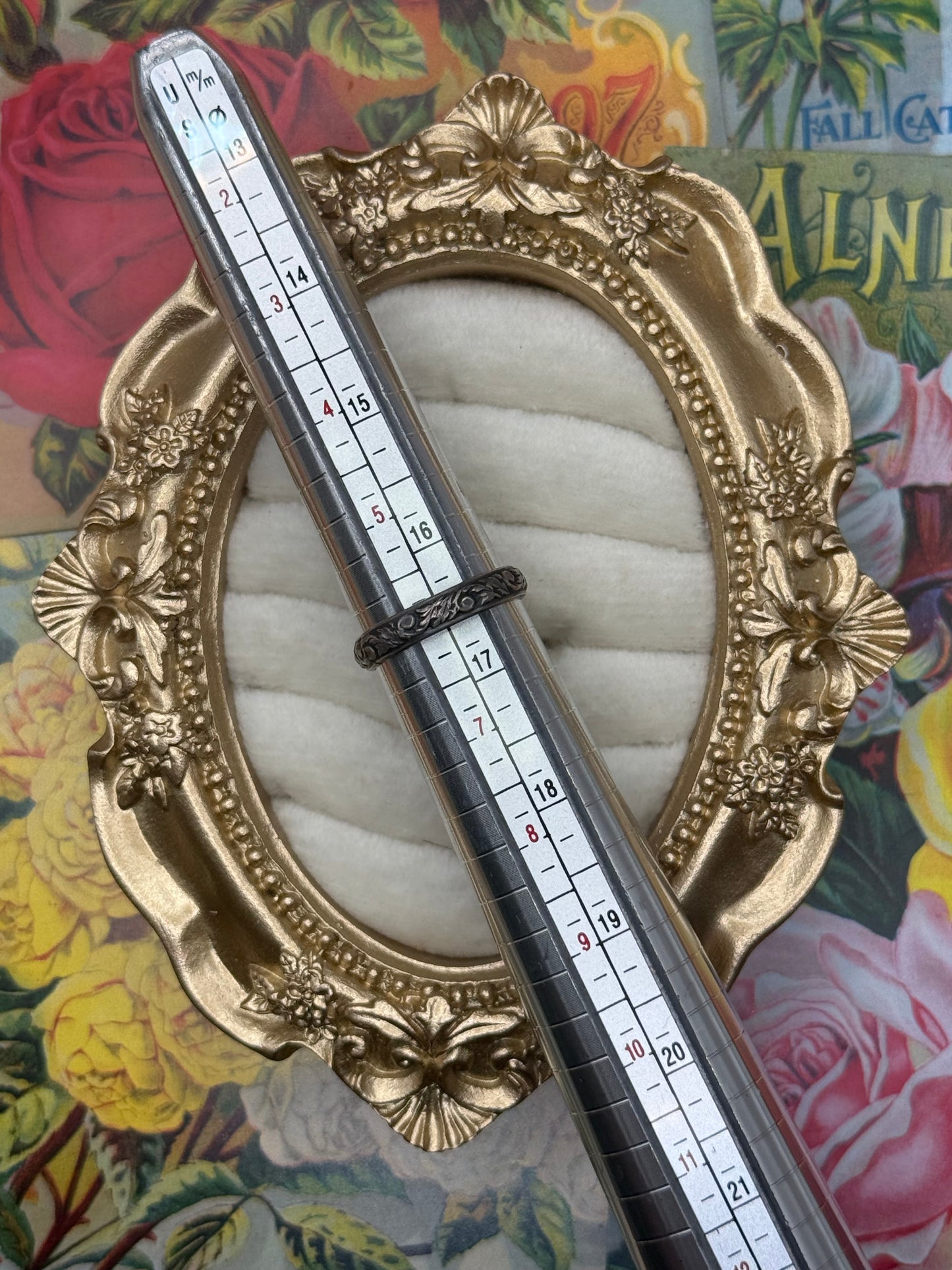 Sterling Silver Etched Stacker Band Size 6