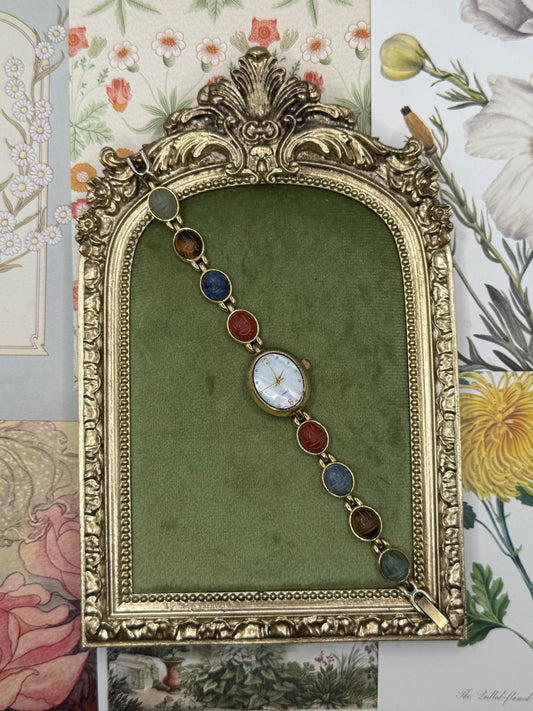 Working Vintage Gold Tone Scarab Watch