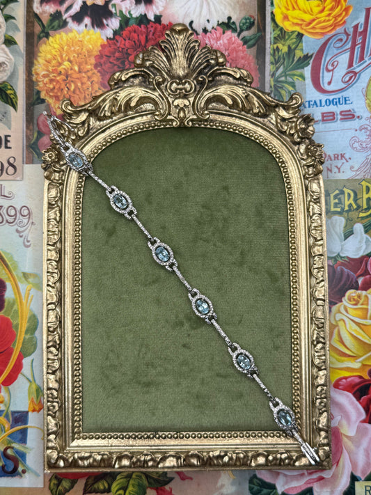 Vintage Silver Tone Tennis Bracelet 6.75”