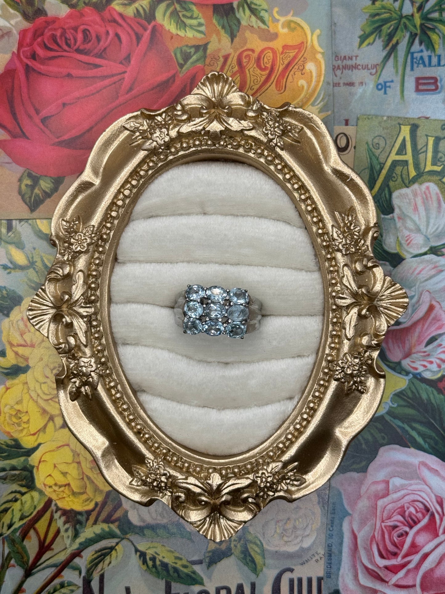 Sterling Silver Gemstone Ring Size 8