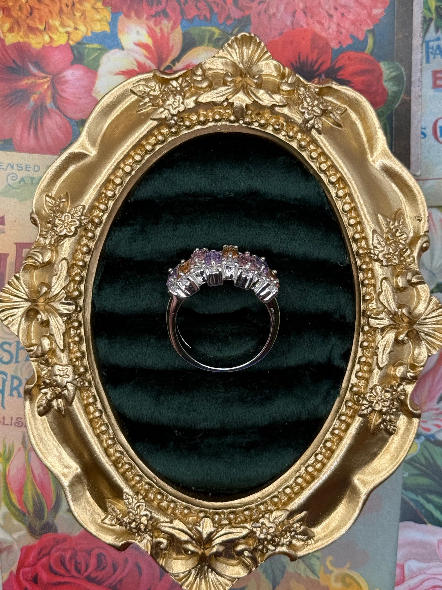 Vintage Silver Tone Old Stock Ring Size 8.75