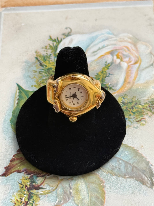 gold tone untested penguin watch ring
