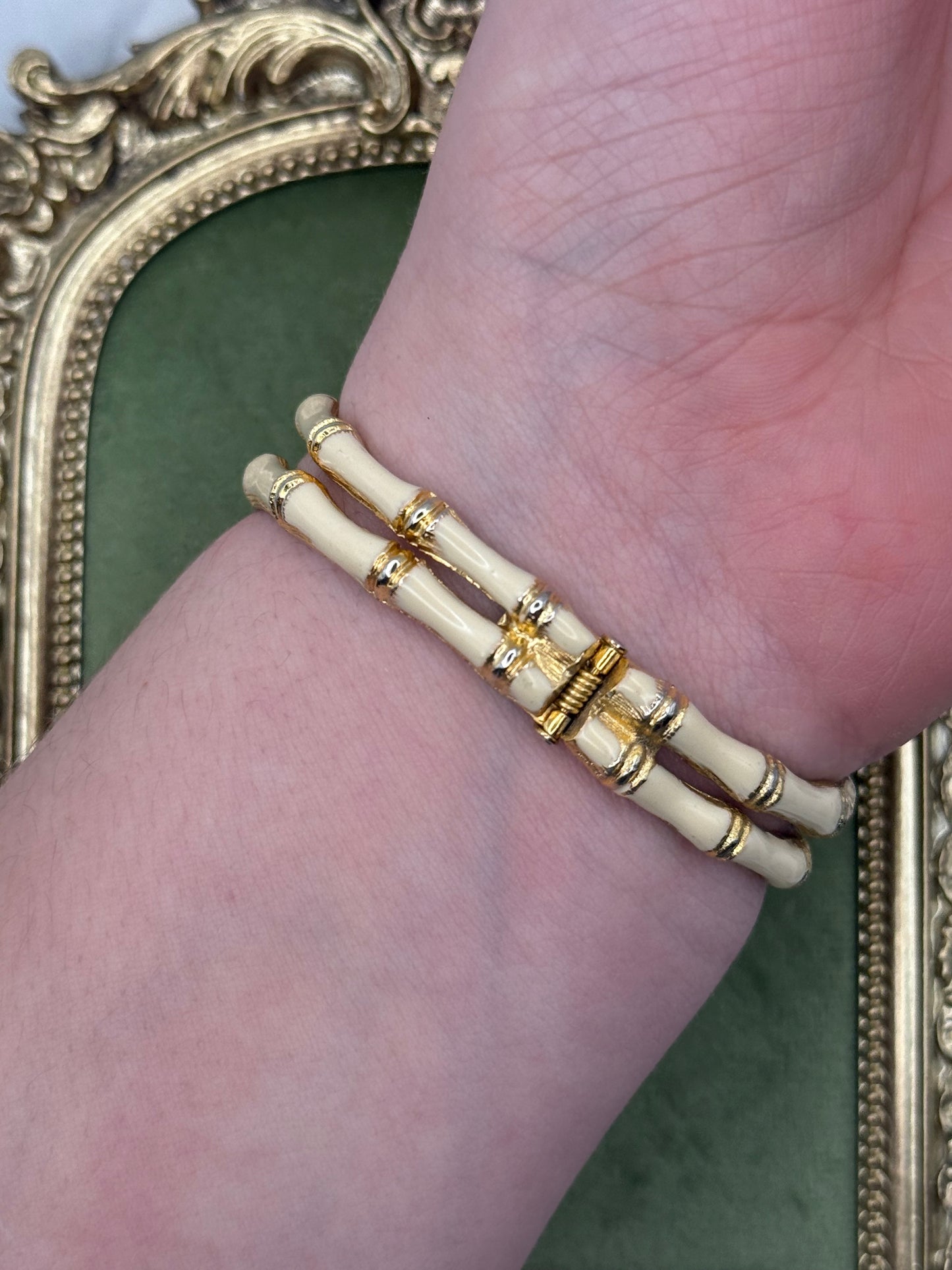 Nonworking Vintage Gold Tone Bamboo Watch