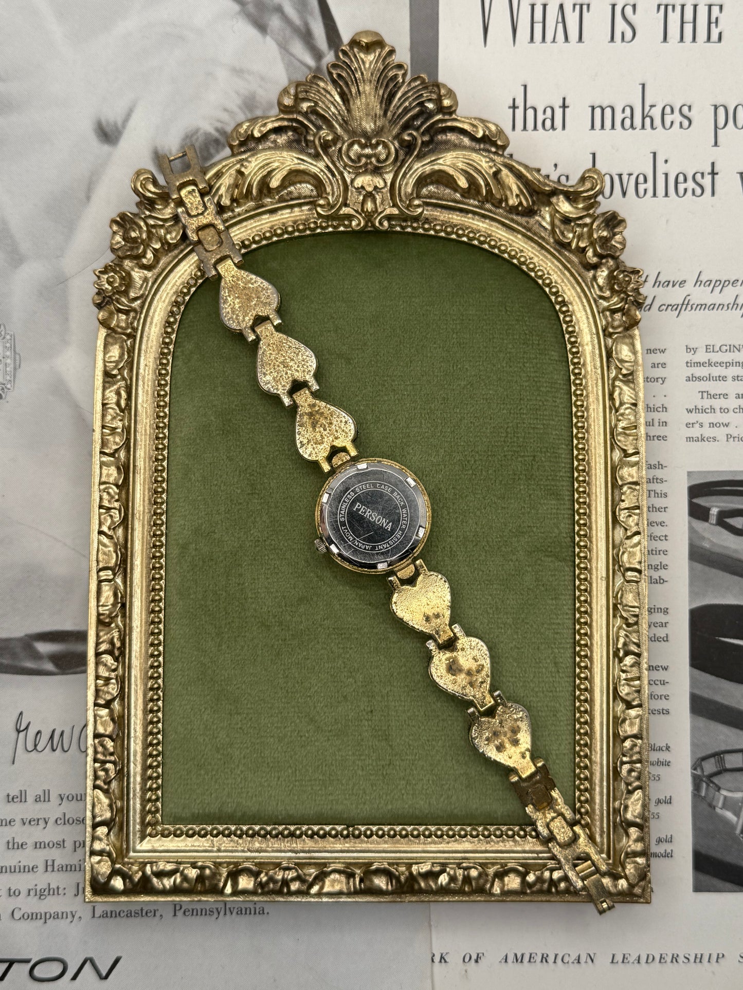 Untested Vintage Gold Tone Cloisonne Watch