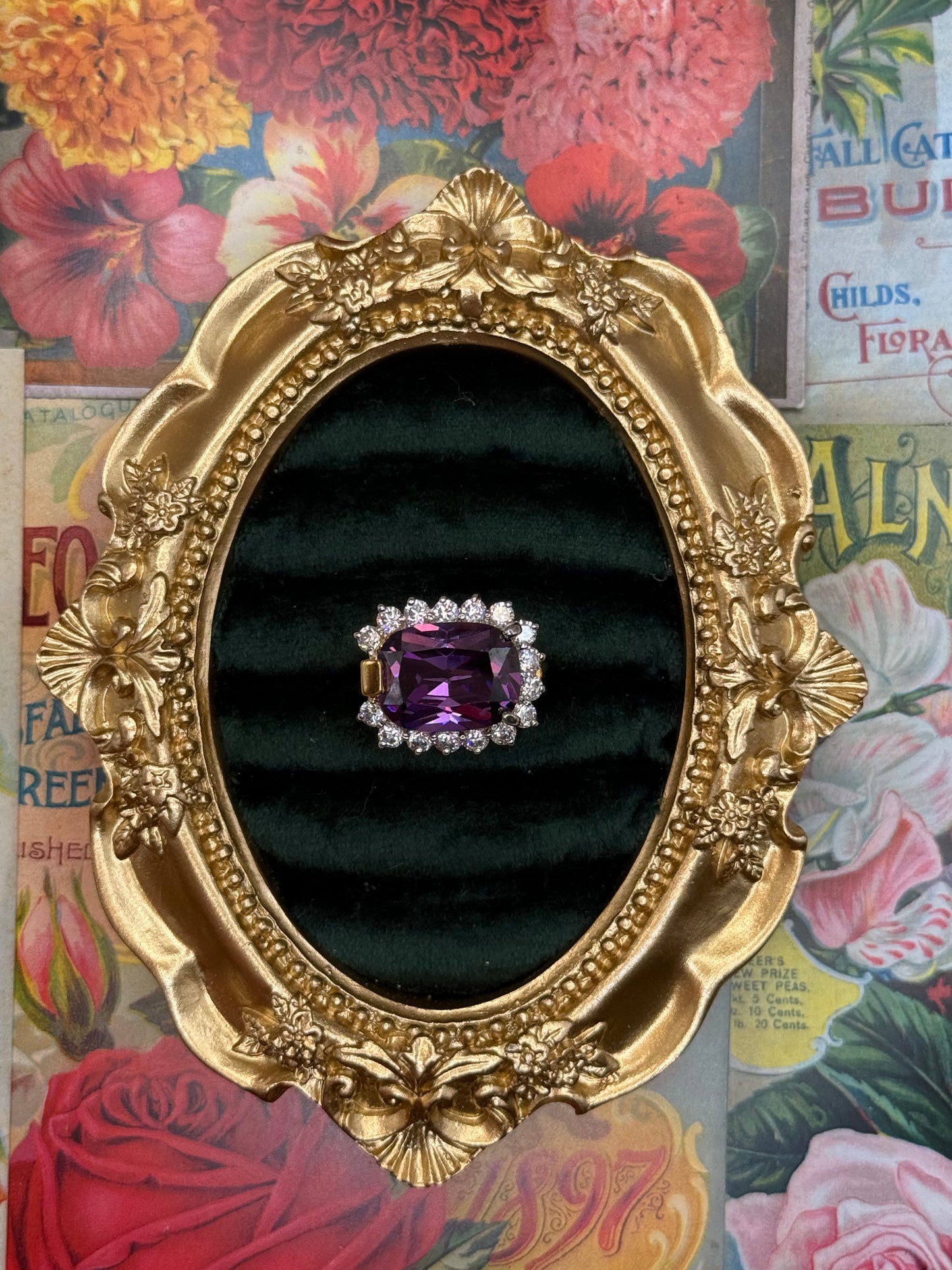 Vintage Gold Tone Old Stock Ring Size 7.25
