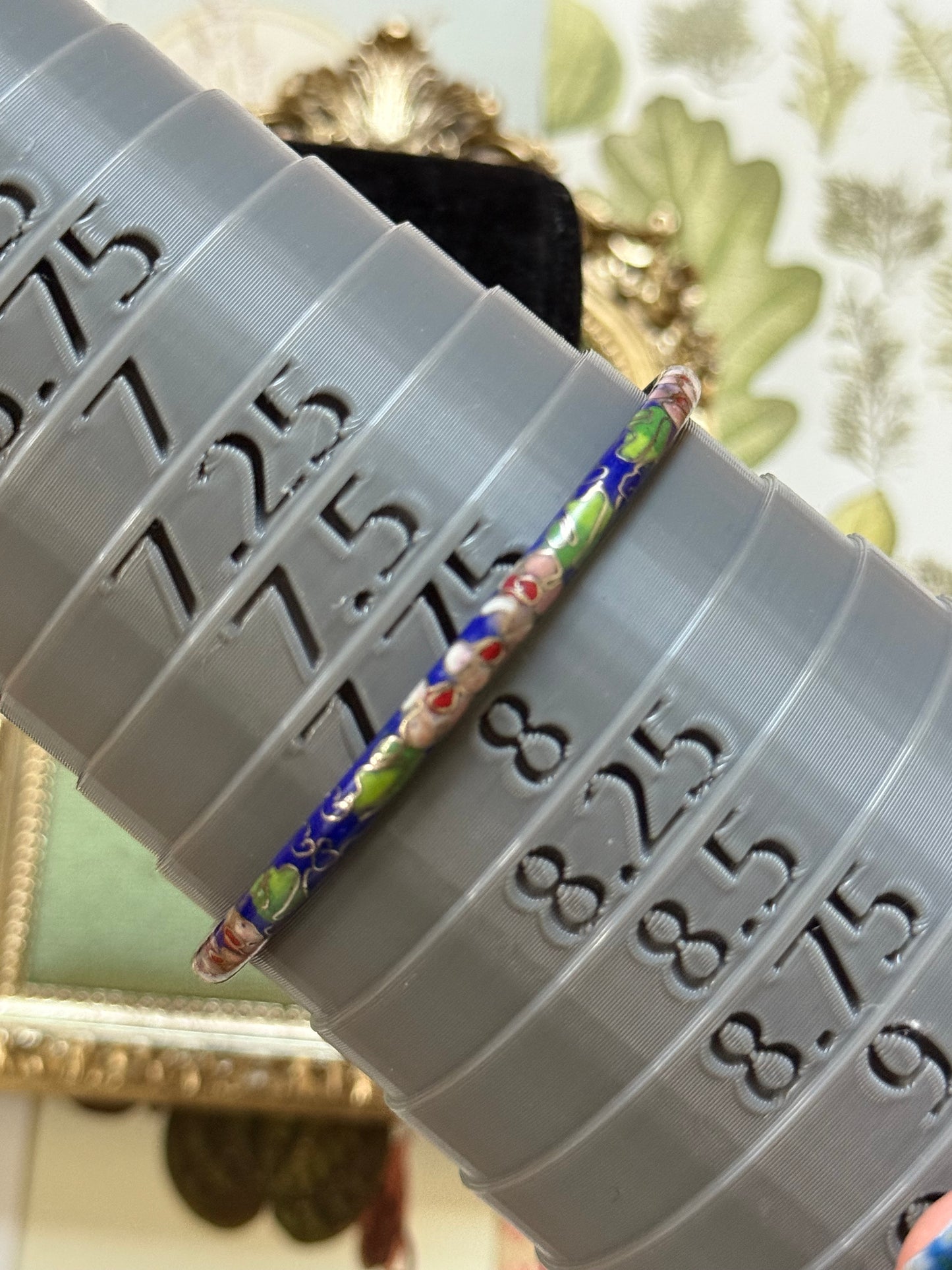 Vintage Blue Enameled Cloisonne Bangle