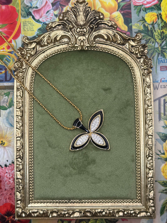Vintage Gold Tone Enameled Monet Necklace 16”