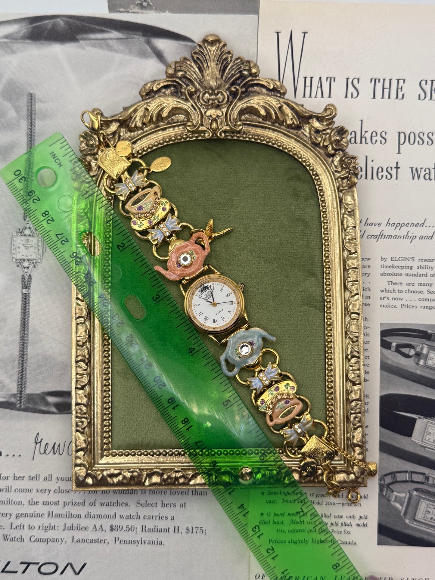 Working Vintage Gold Tone Kirks Folly Extremely Rare Tea Watch