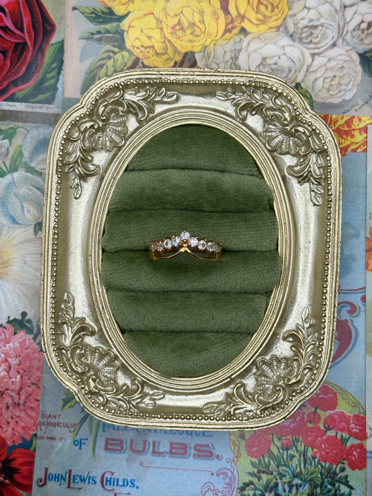 Vintage Gold Tone Stacker Ring Size 9.5
