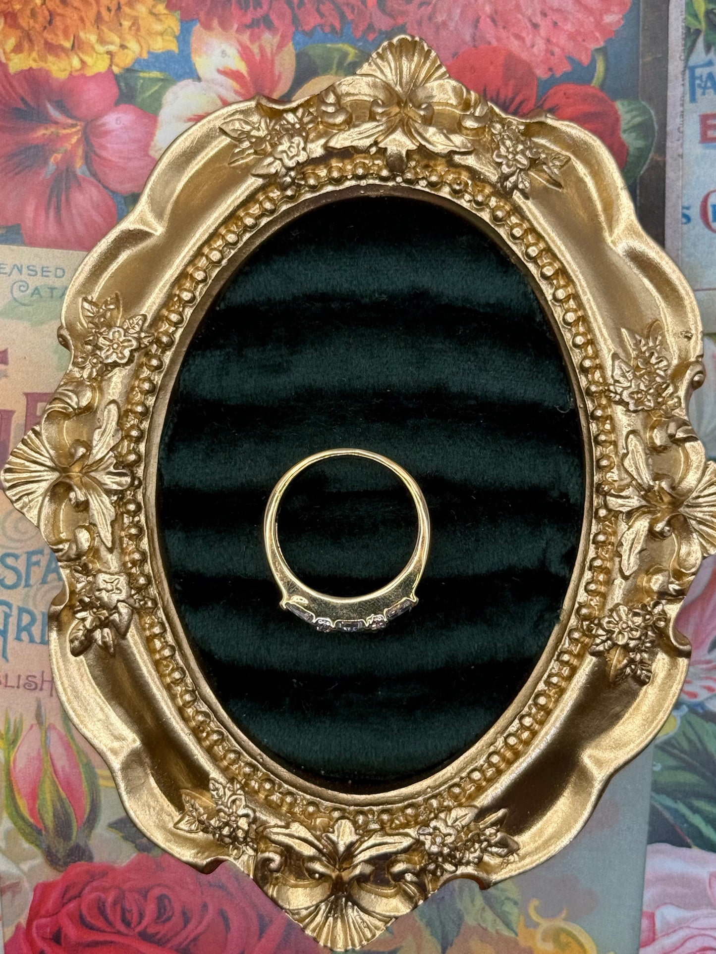 Vintage Gold Tone Old Stock Ring Size 7.75