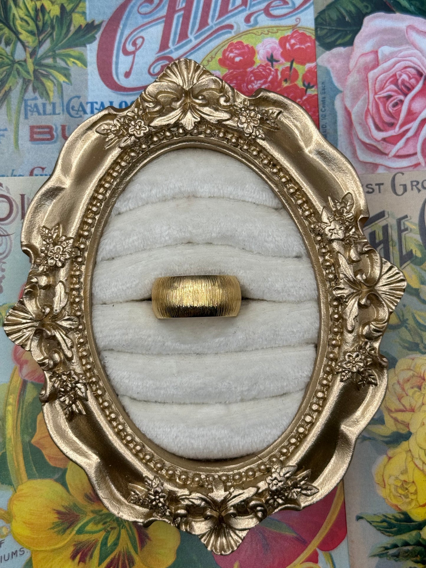 Vintage Gold Tone Thick Stacker Ring Size 5.25