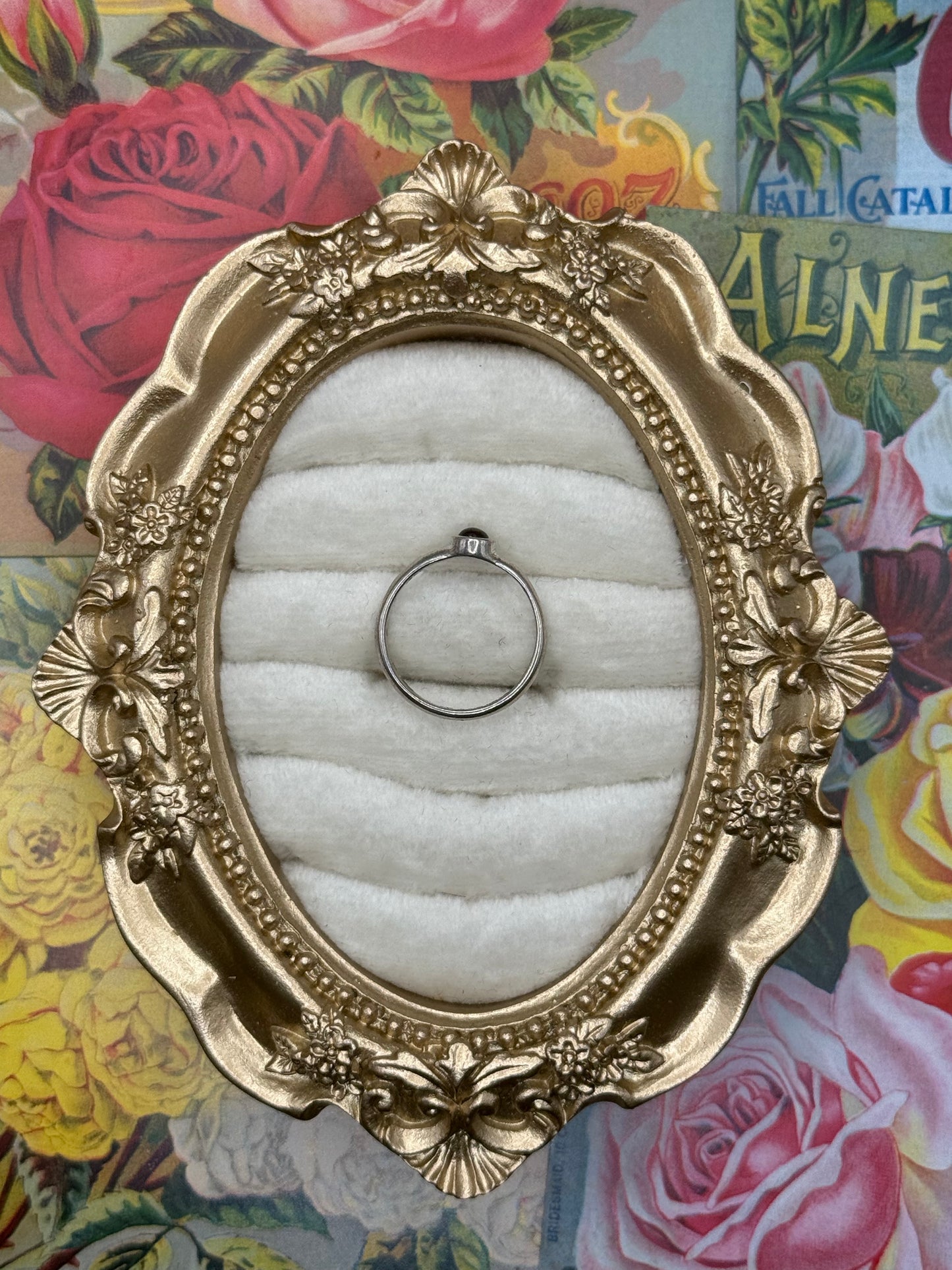 Sterling Silver Cabochon Stacker Ring Size 6