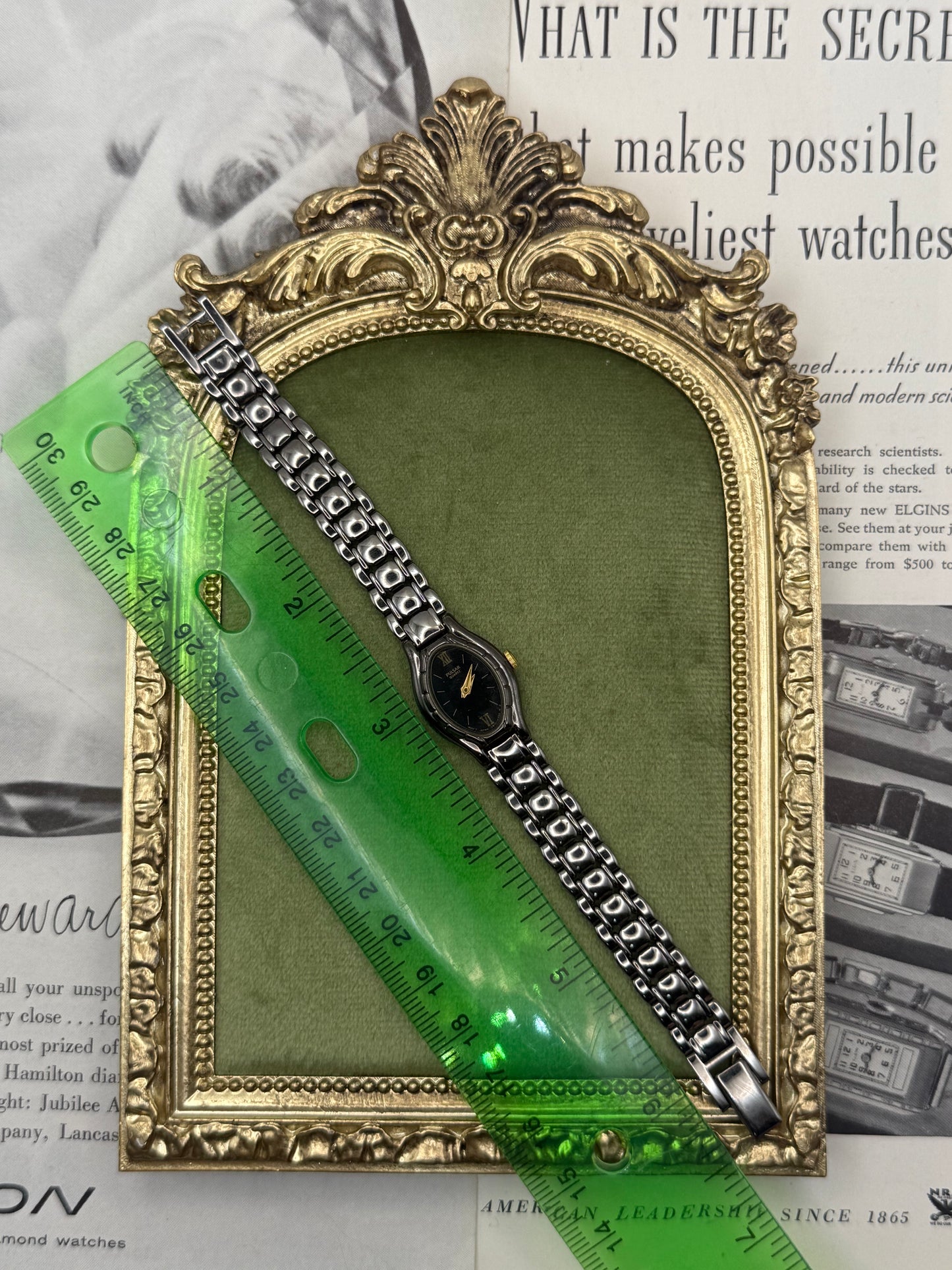 Working Vintage Silver Gunmetal Tone Pulsar by Seiko Watch