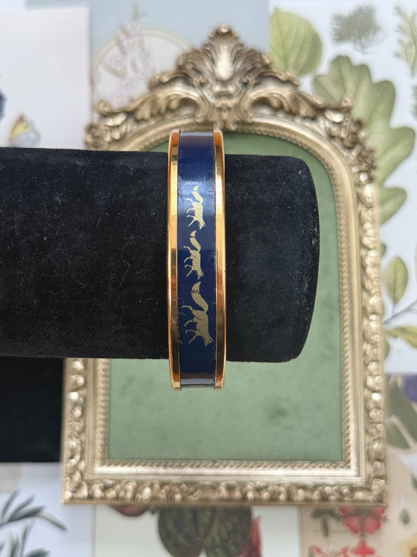 Vintage Gold Tone Halcyon Days Fox Bangle