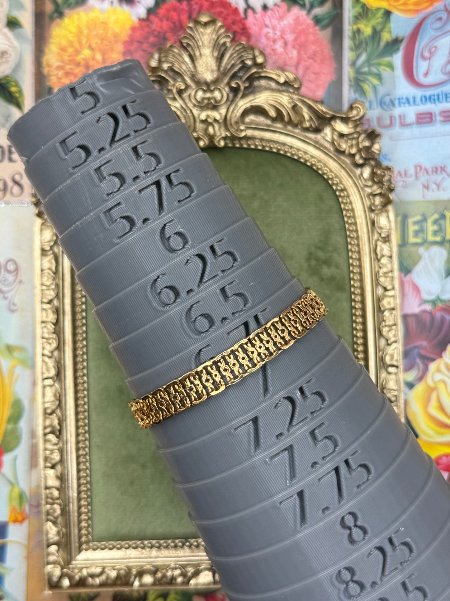 Vintage Gold Tone Stacker Bracelet 6.75”