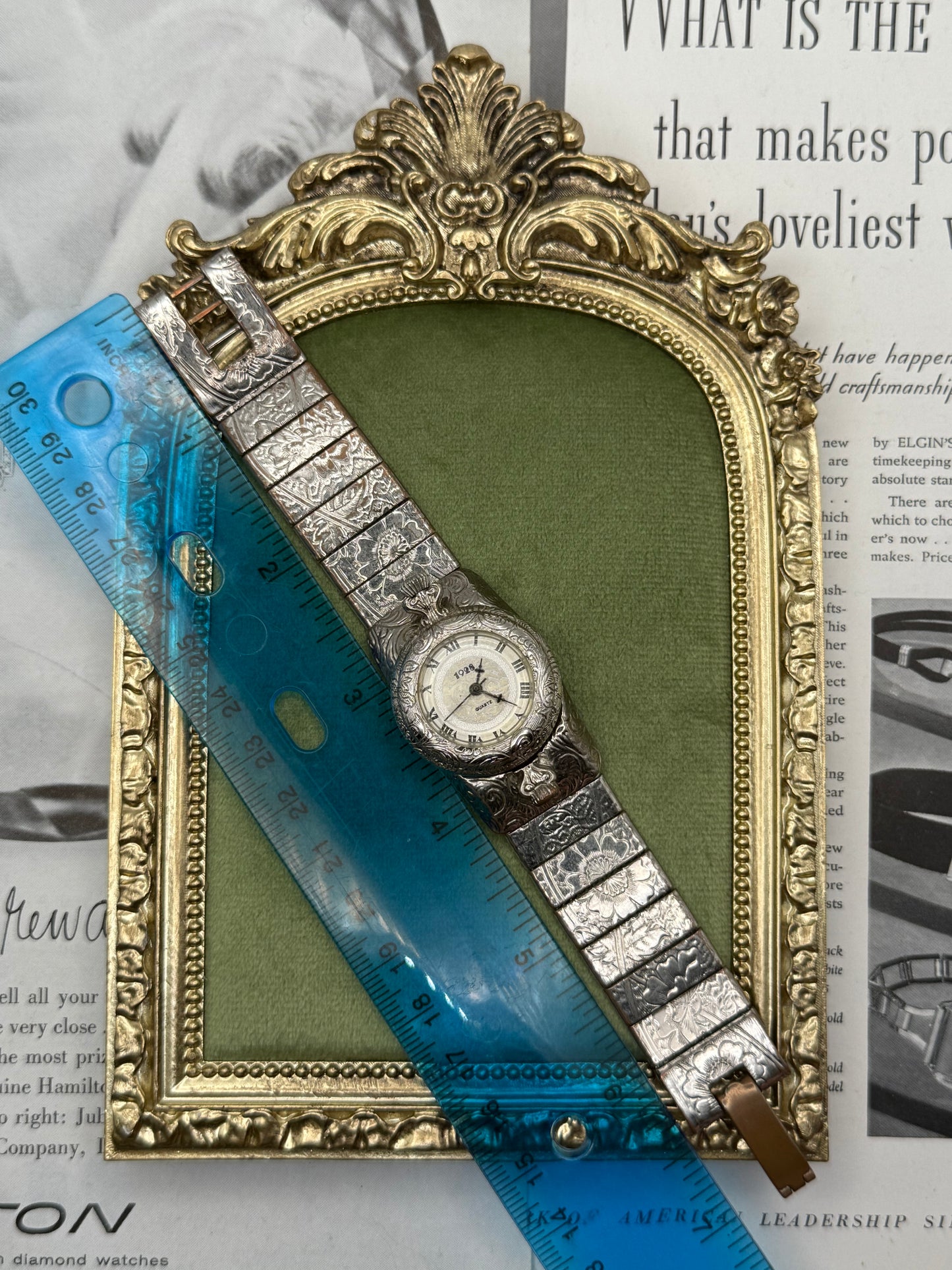 Working Vintage Silver Tone Intricate Watch