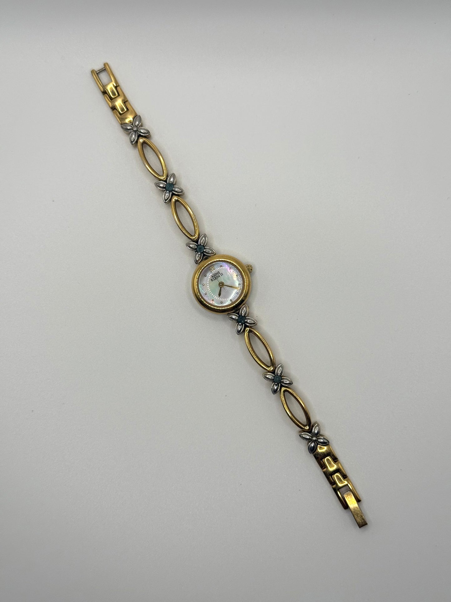 nonworking gold tone blue gemstone watch