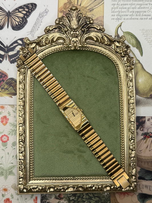 Working Vintage Gold Tone Seiko Half Moon Watch