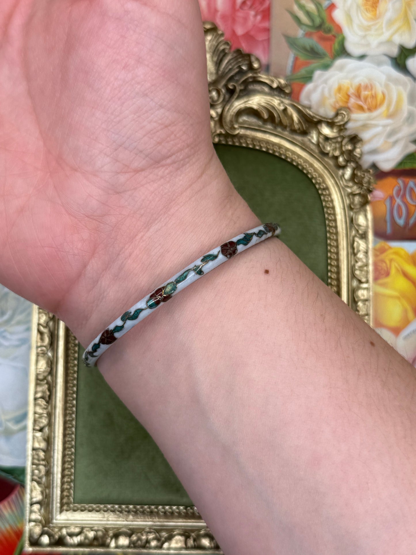 Vintage Enameled Cloisonne Bangle