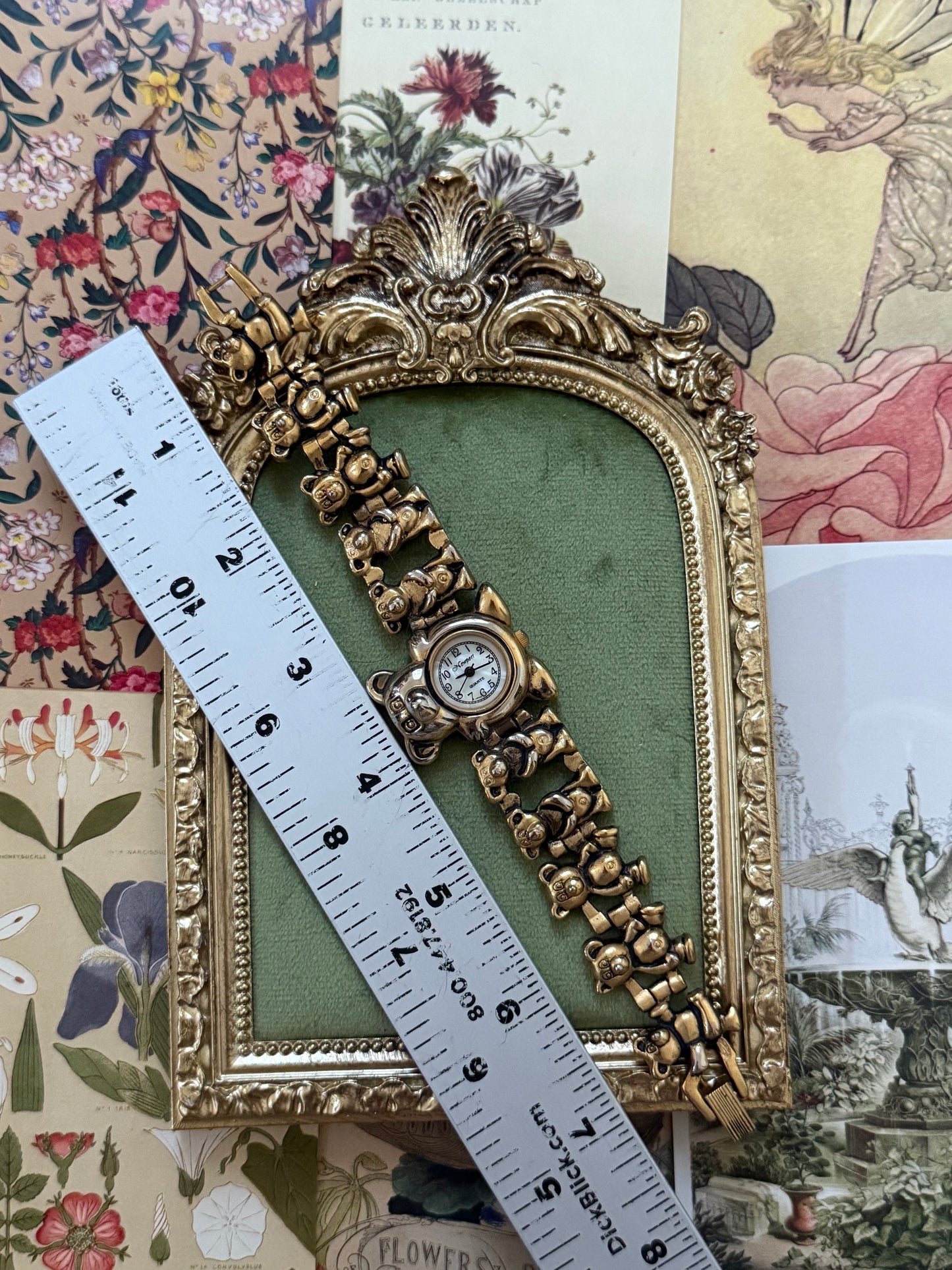 Working Vintage Gold Tone Teddy Bear Watch