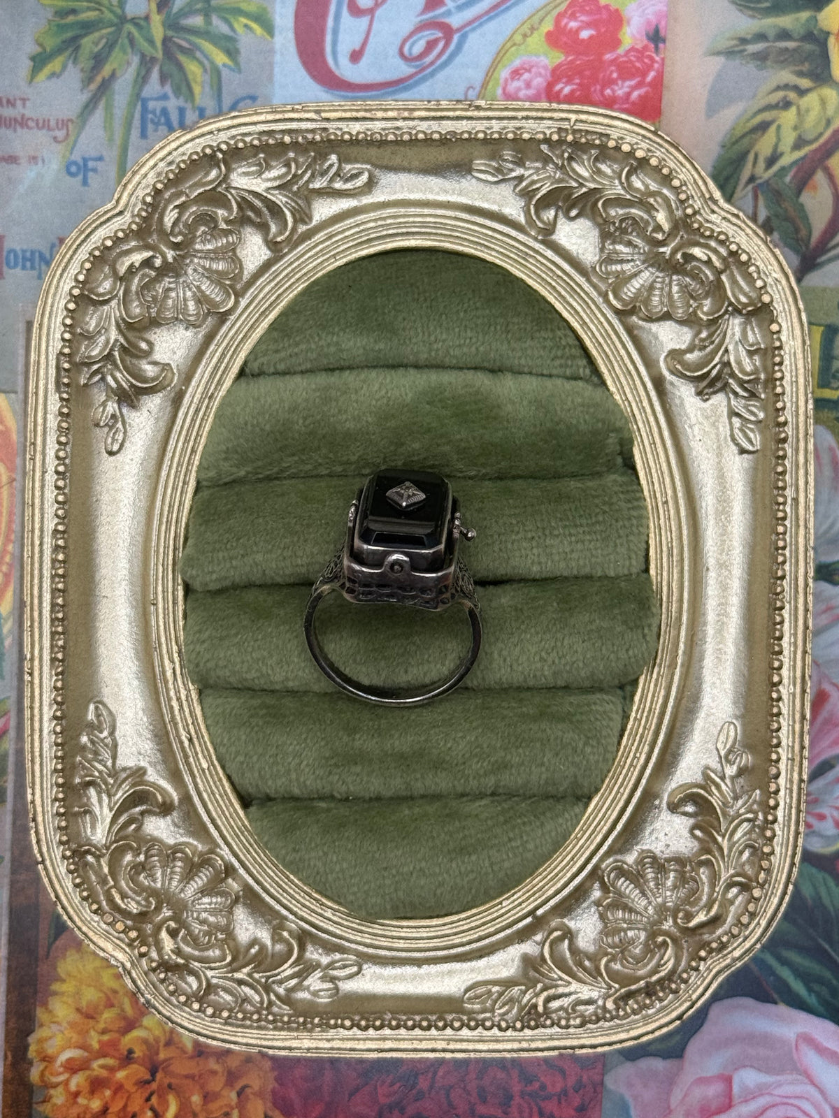 Sterling Silver Reversible Flip Cameo -> Onyx Ring Size 7.25