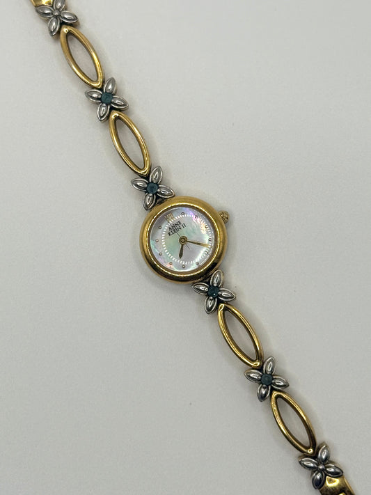 nonworking gold tone blue gemstone watch
