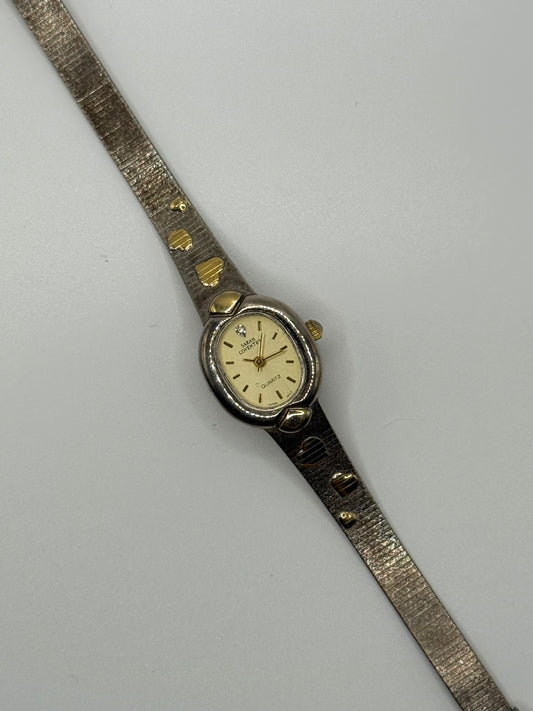 working two tone heart watch