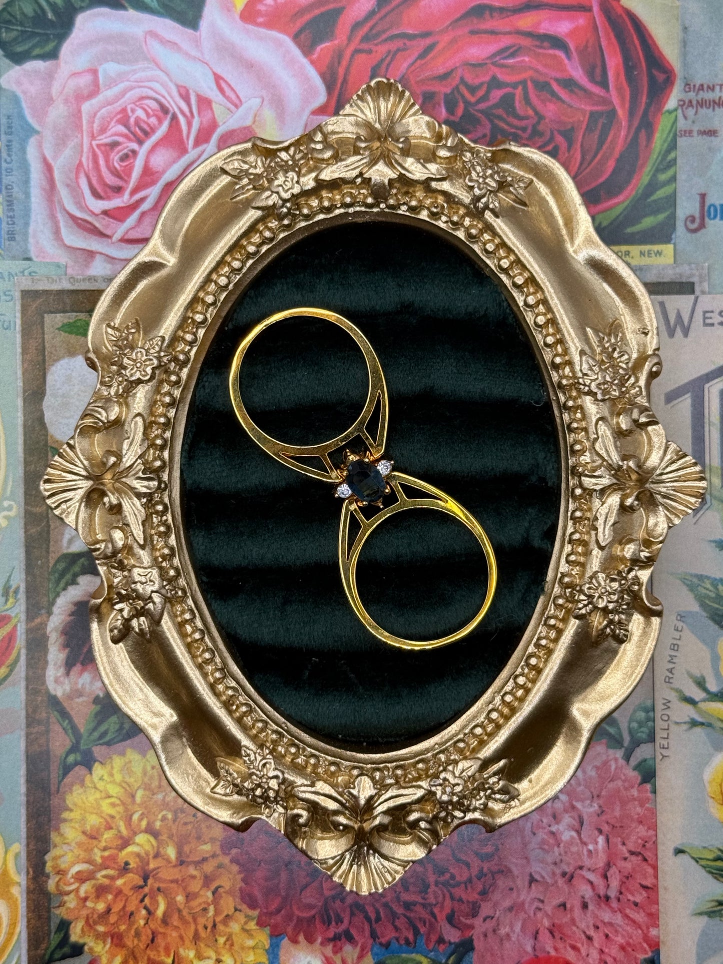 Vintage Gold Tone Reversible Flip Ring Size 8.5