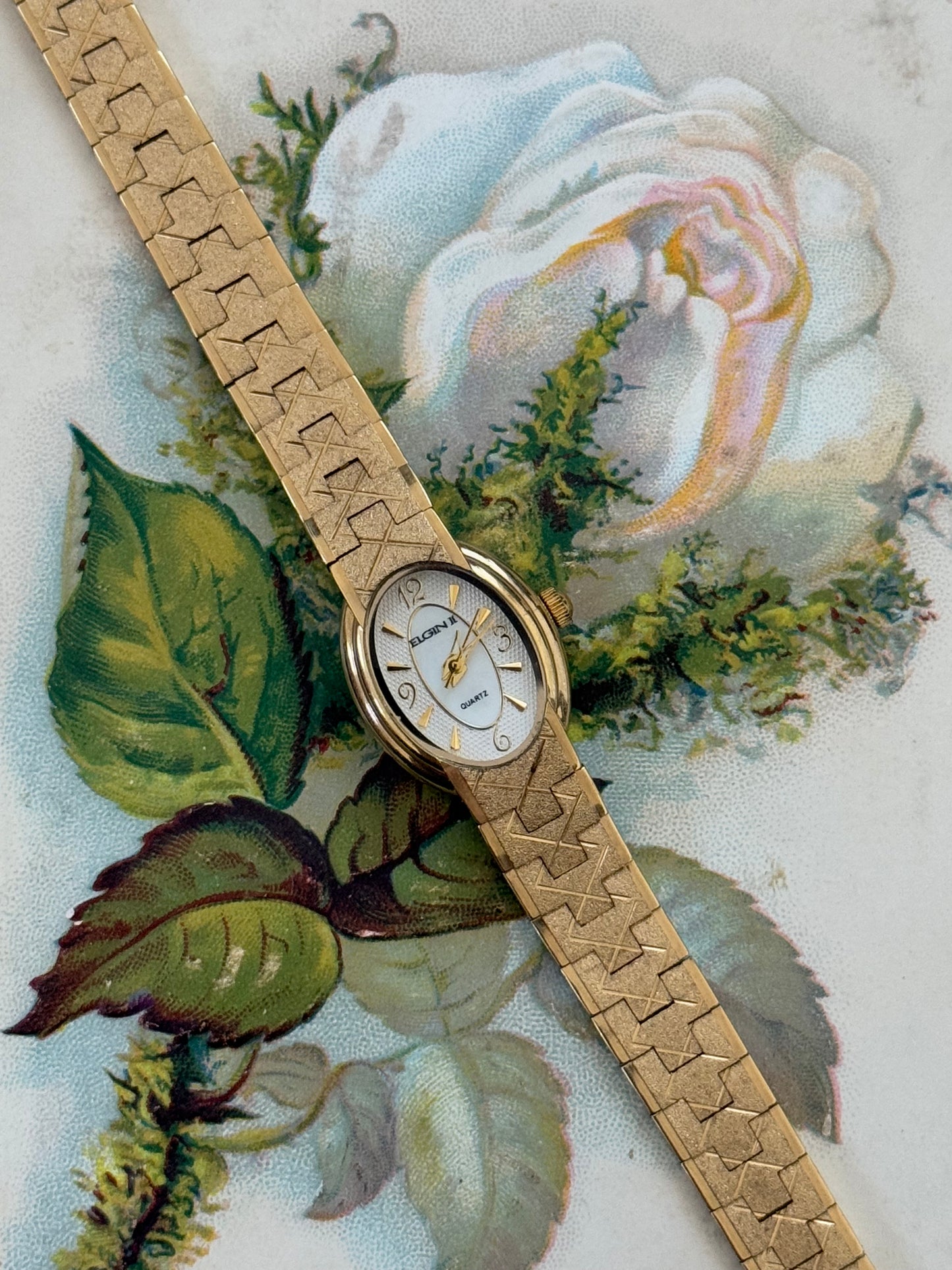 elgin gold tone vintage dainty watch