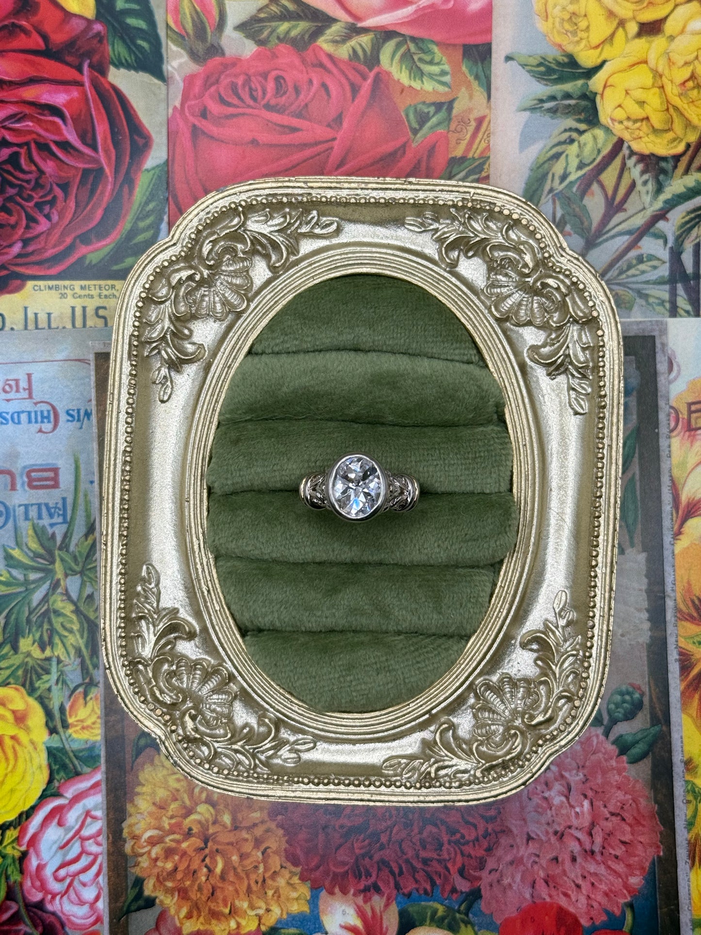 Vintage Sterling Silver Bezel Ring Size 6.75