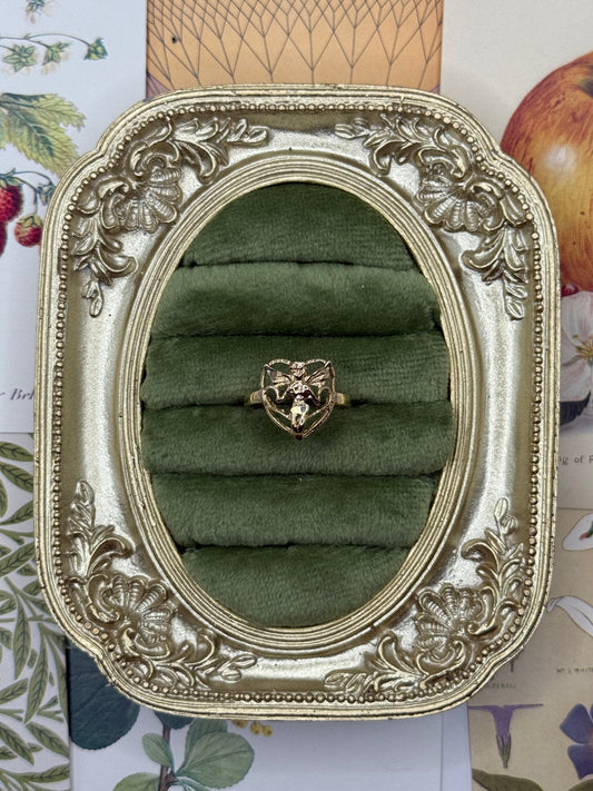 Vintage 10k Gold Estate Cherub Ring Size 5.5