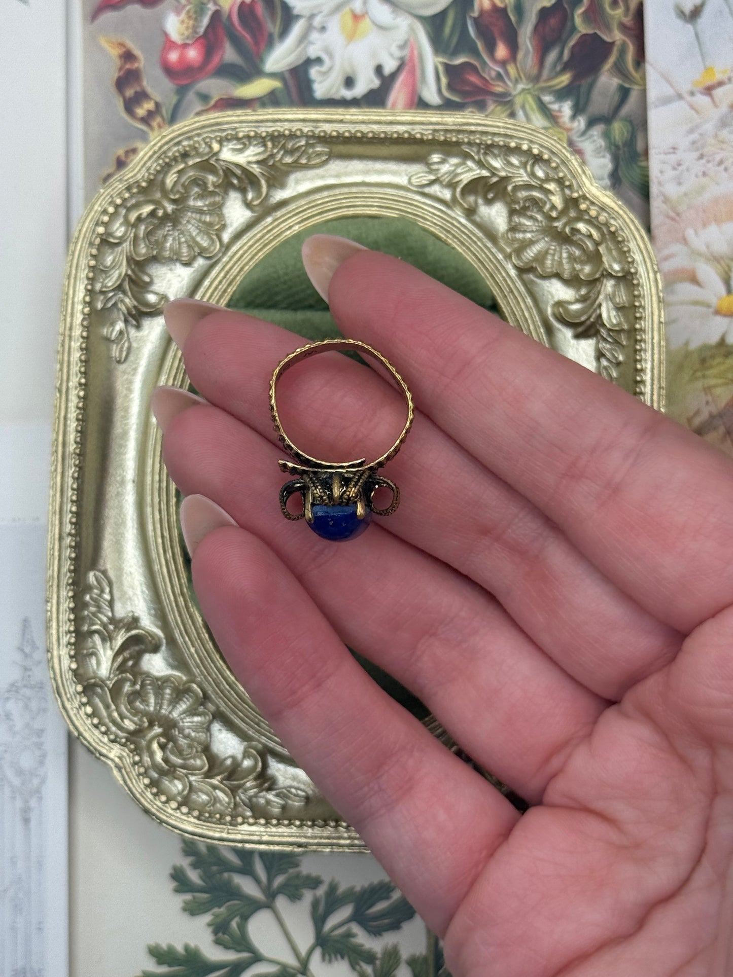 Vintage Gold Tone Adjustable 1960s Ring Size 5.5 (currently)