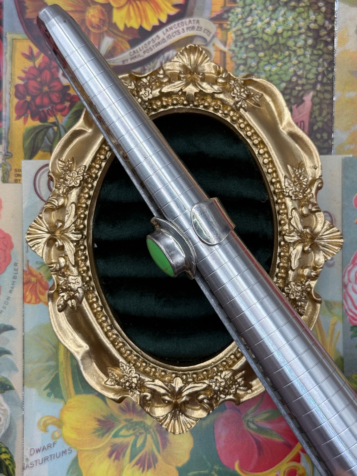 Sterling Silver Green Turquoise Ring Size 7