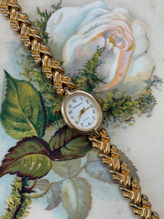 gold tone vintage dainty watch