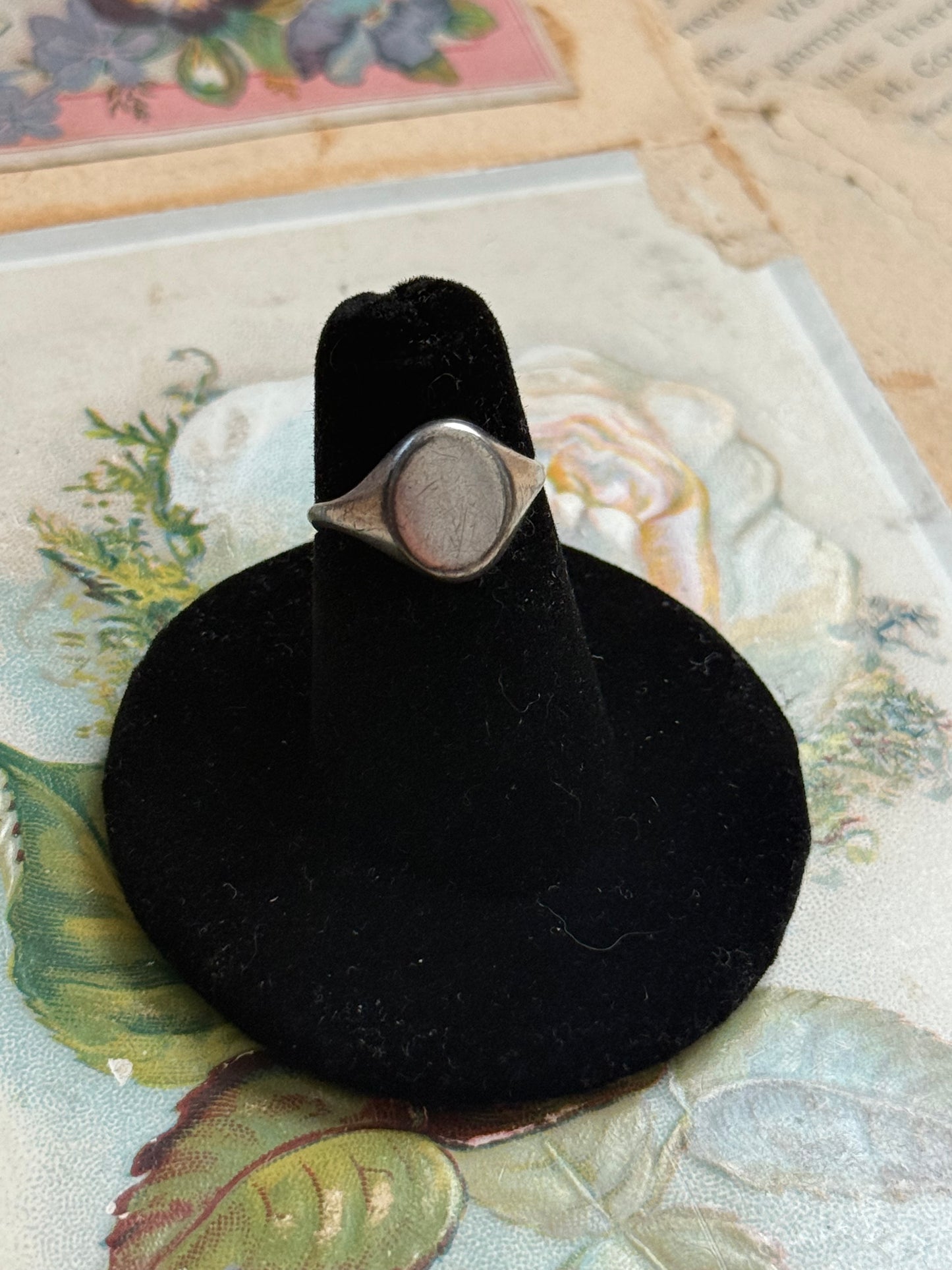 signed sterling small signet ring size 5.25
