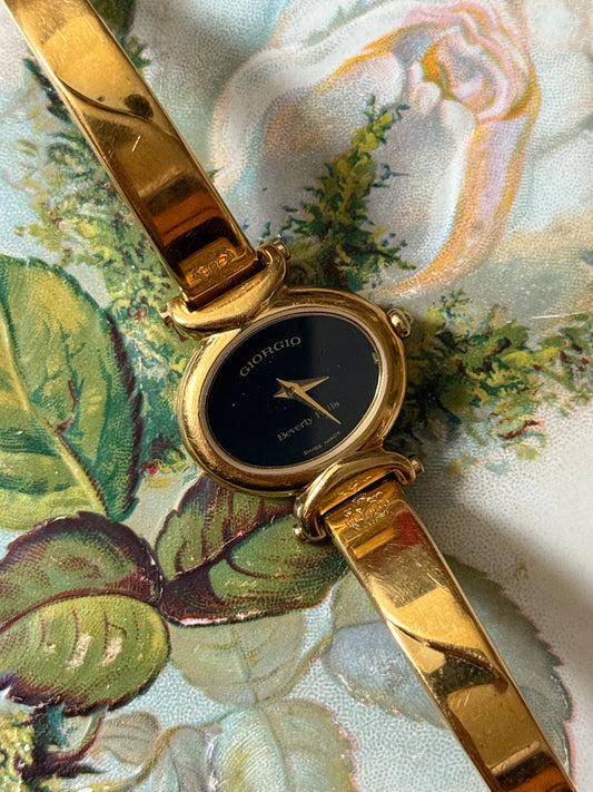 working giorgio beverly hills gold tone designer watch