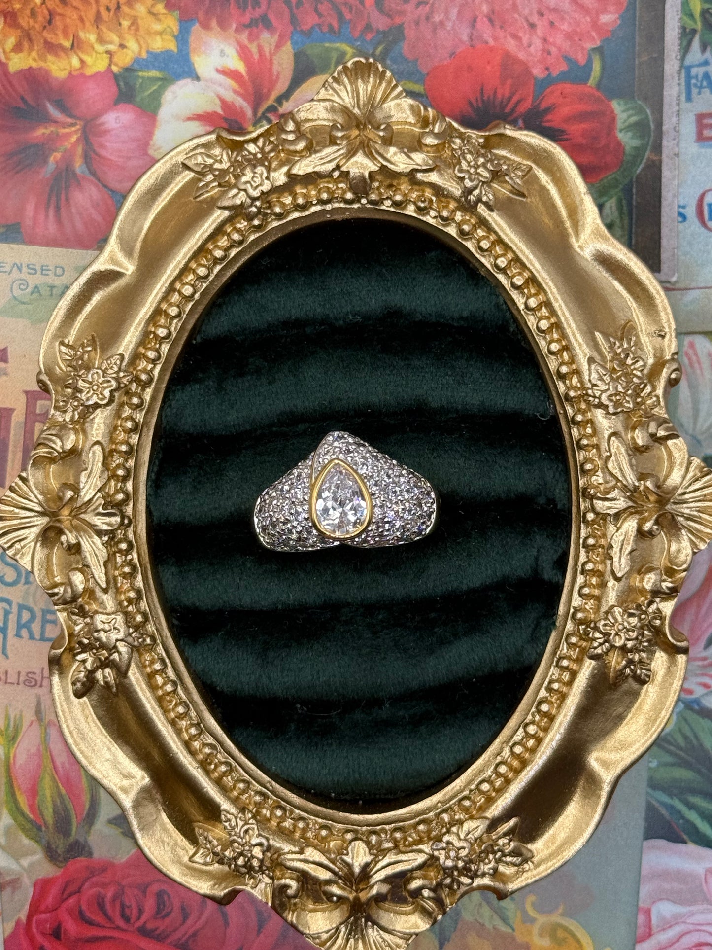 Vintage Gold Tone Old Stock Ring Size 10