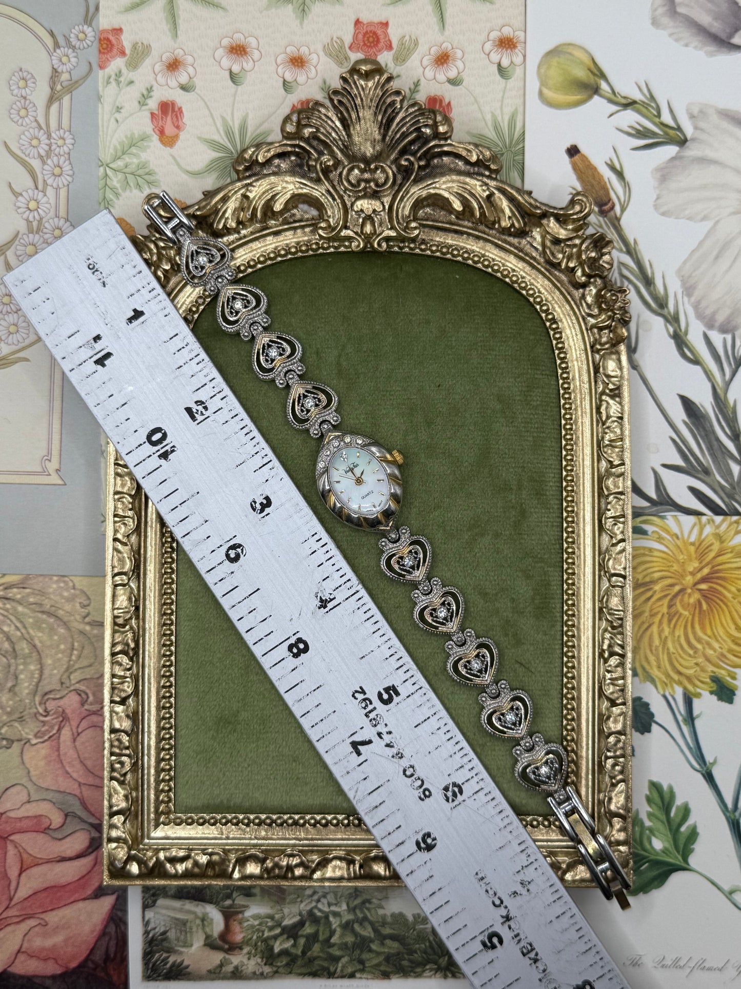 Working Vintage Two Tone Heart Watch