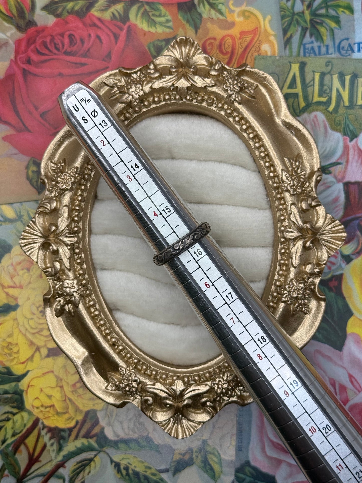 Sterling Silver Etched Stacker Band Size 5