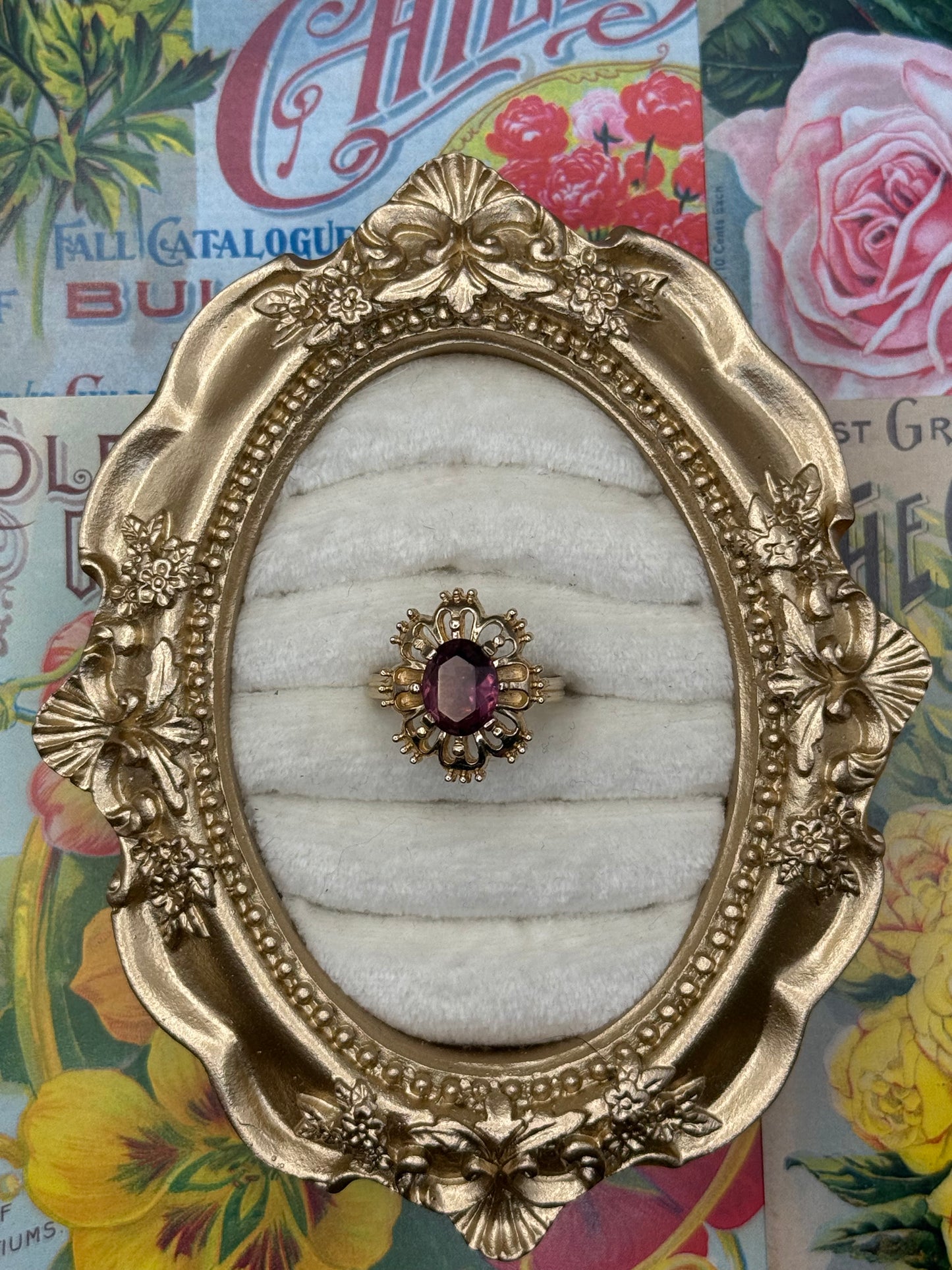 Vintage Gold Tone Adjustable Ring Size 8.25